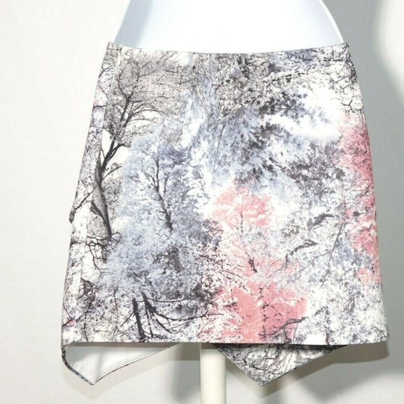 Michaela Faux Wrap Mini Skirt Tree Graphics Size S - Picture 5 of 8